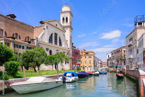VENICE, ITALY - MAY, 2017: Amazing view on the beautiful Venice, Italy.