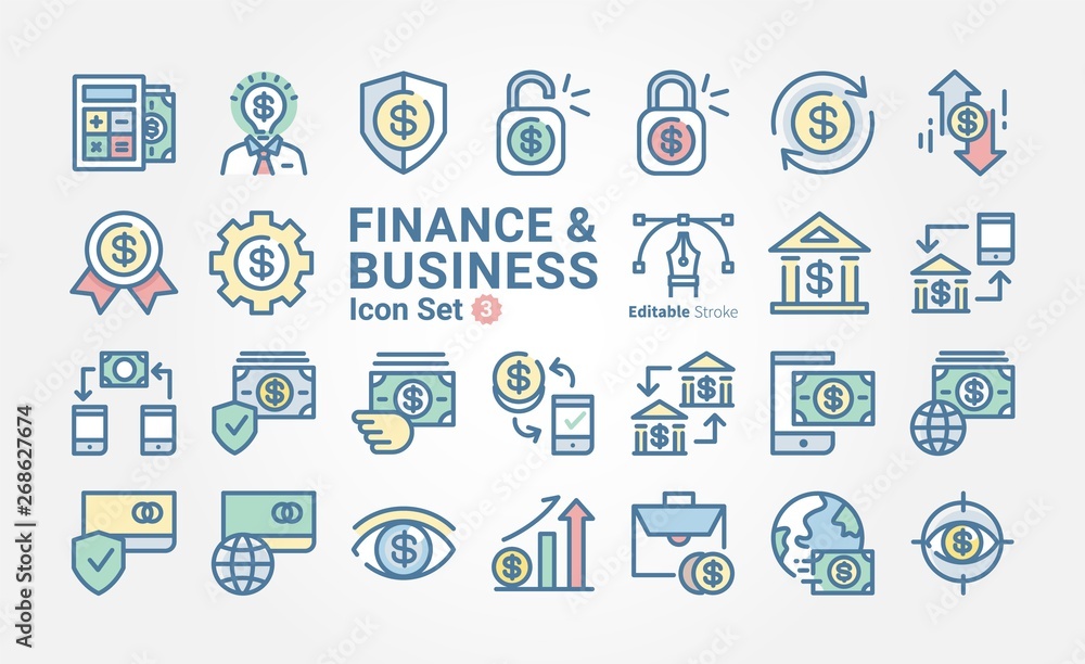 Finance & Business icon set 3