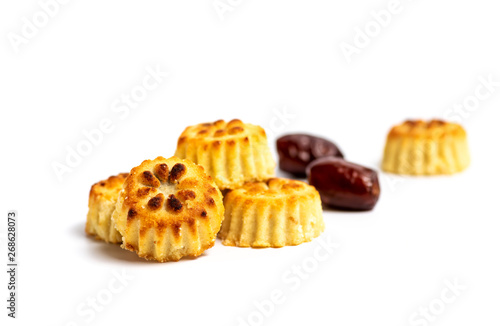 Cookies with dates isolated on white
