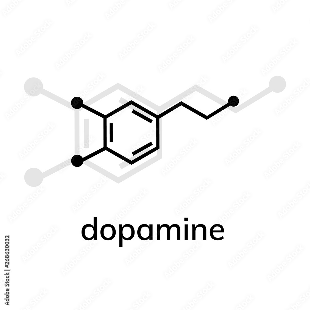 Dopamine vector icon with shadow on white background Dopamine vector icon with shadow on white background