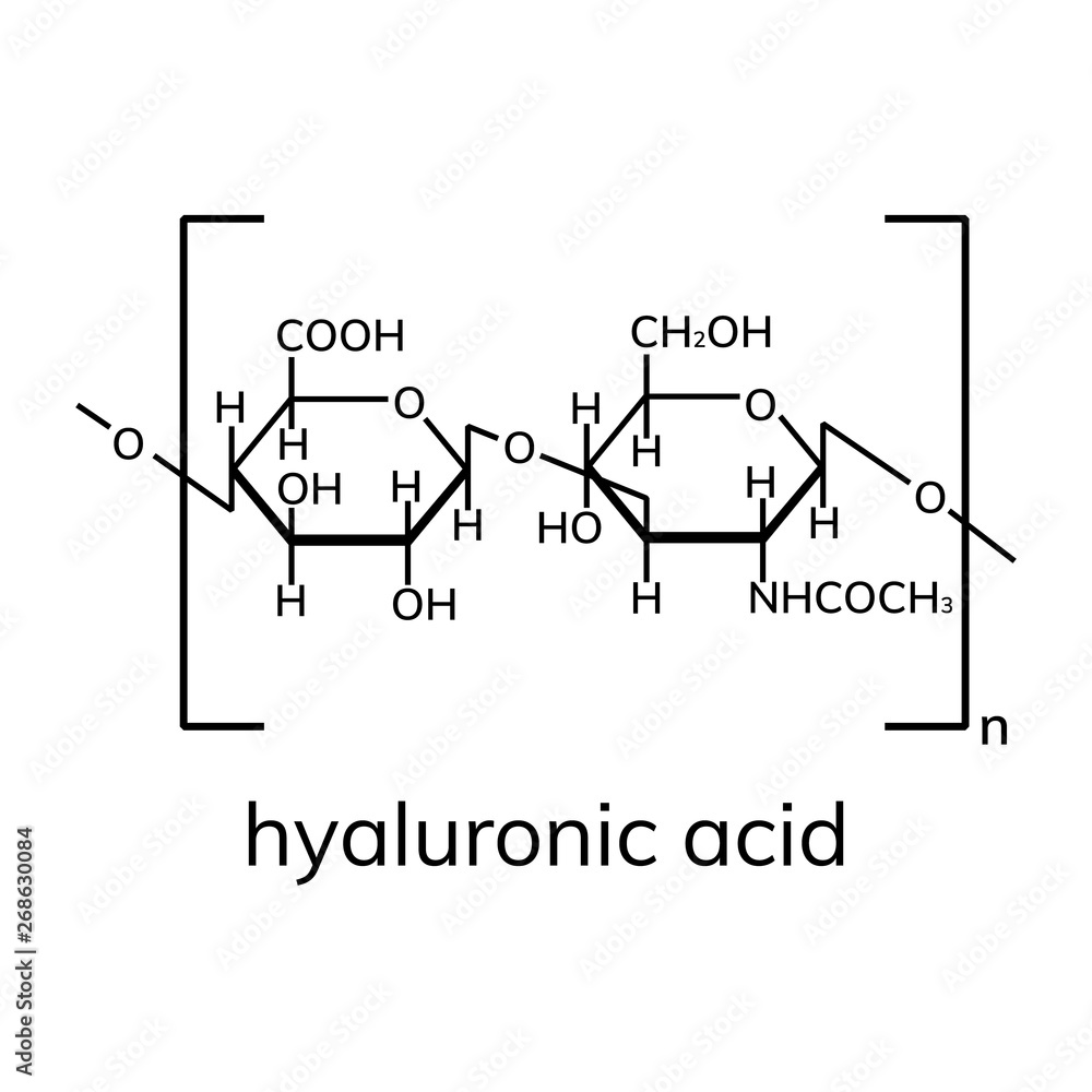 Hyaluronic acid vector illustration on white background Hyaluronic acid vector illustration on white background
