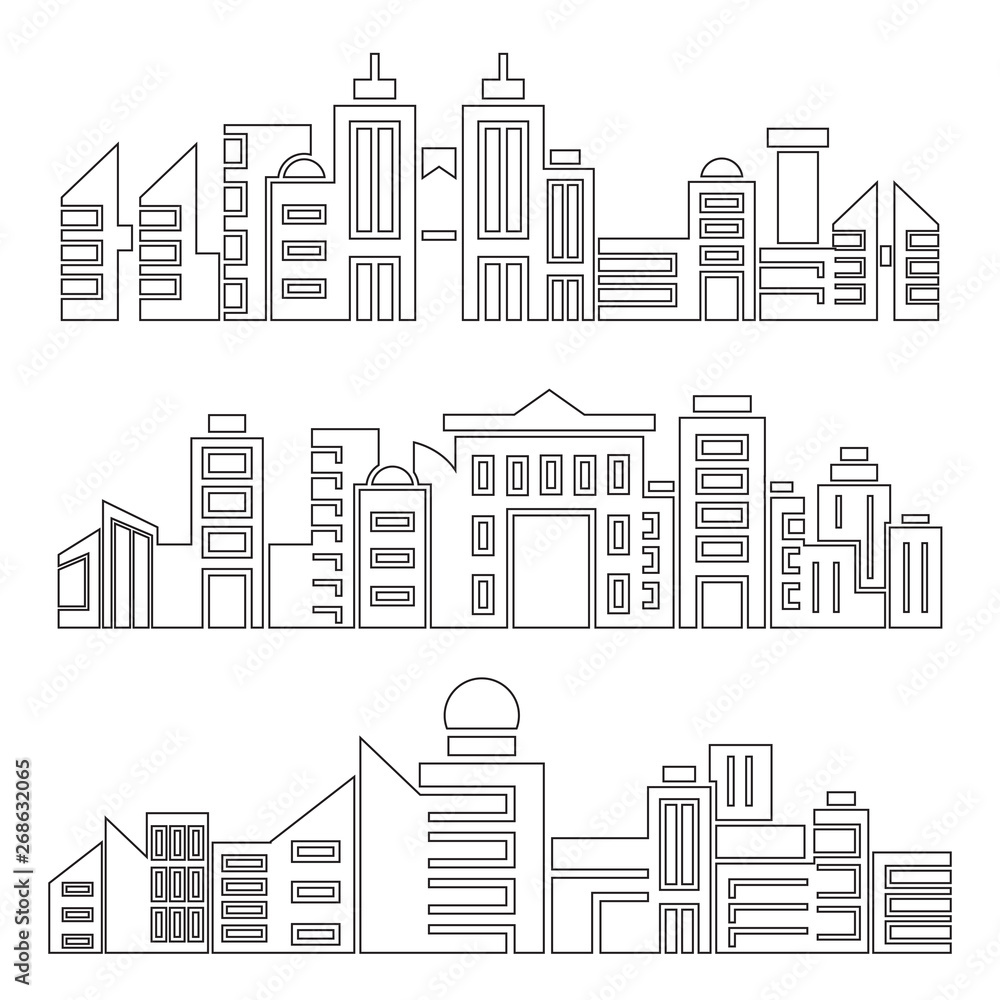 Fototapeta premium city skyscrapers skyline, outline design