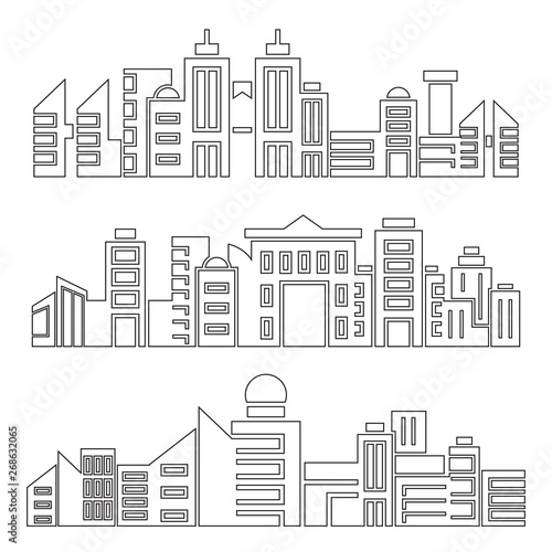 city skyscrapers skyline, outline design