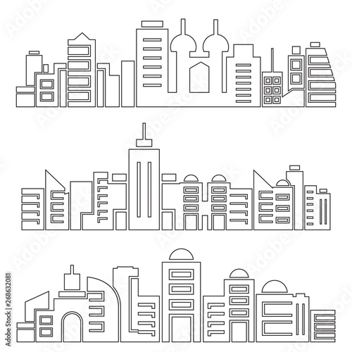 city skyscrapers skyline, outline design