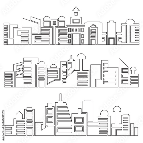 city skyscrapers skyline, outline design
