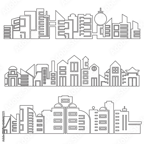 city skyscrapers skyline, outline design