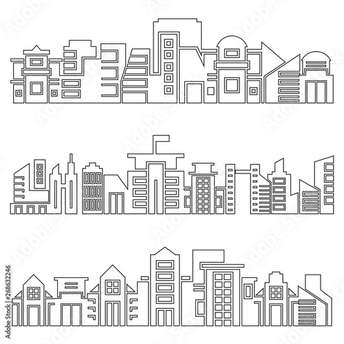 city skyscrapers skyline, outline design
