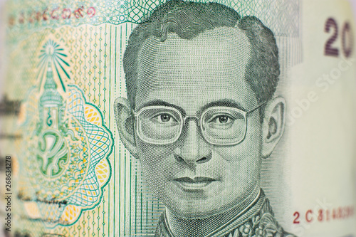 Portrait on 20 Baht bill from Thailand