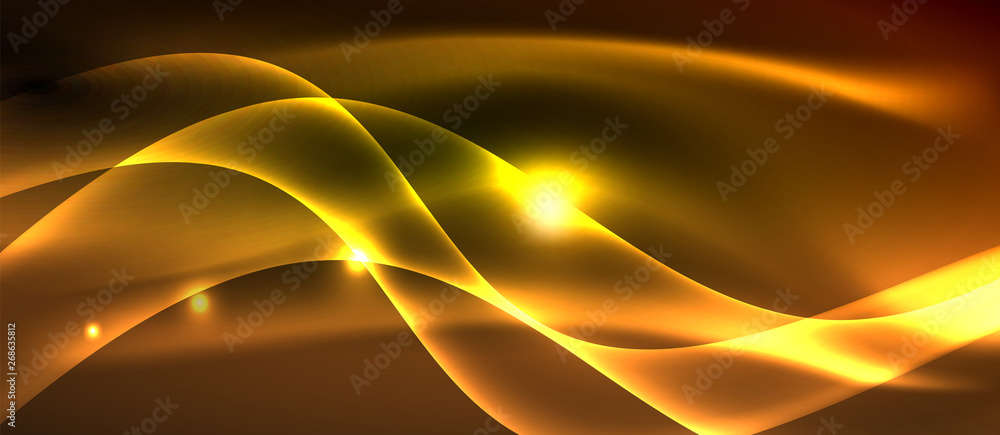 Neon shiny light glowing wave lines Neon shiny light glowing wave lines