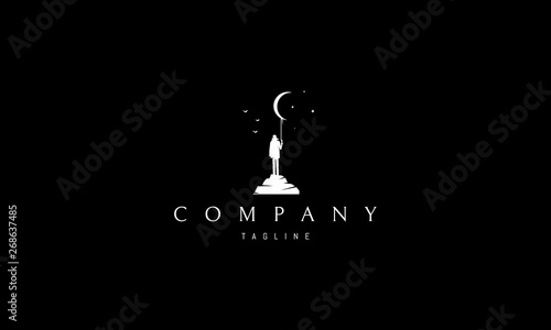 Dreamer abstract white vector logo design image