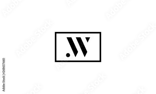 W M letter black vector logo design