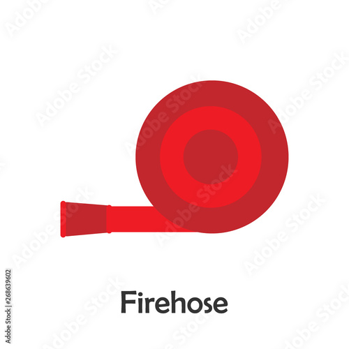 Firehose in cartoon style, marine card for kid, preschool activity for children, vector