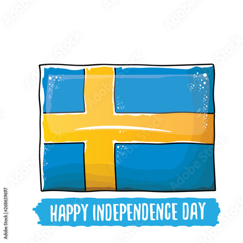 sweden indepedence day celebration banner or poster with greeting text and swedish flag. vector swedish national day greeting card.