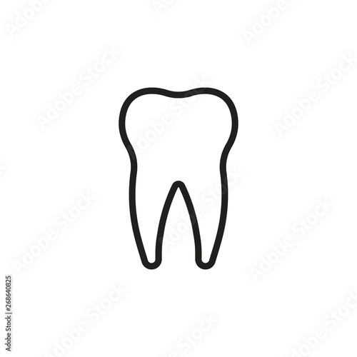 Tooth icon. Line style. Vector.