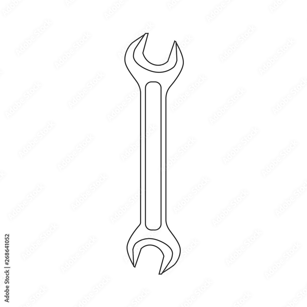 Wrench isolated on white background. Vector Wrench isolated on white background. Vector