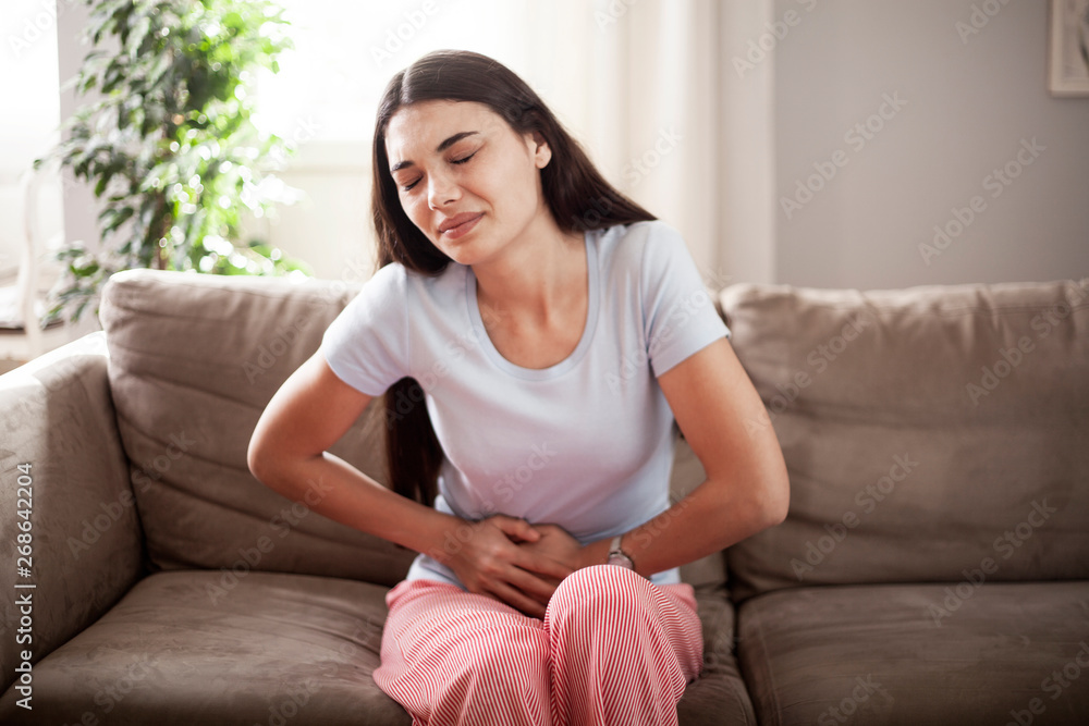 Woman who has painful stressed Woman who has painful stressed