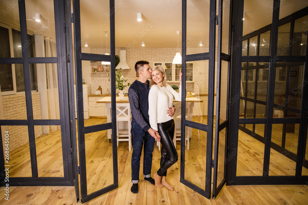 beautiful couple having fun in his apartment beautiful couple having fun in his apartment