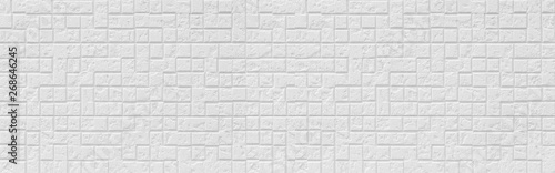 Panorama of White modern tile wall background and texture