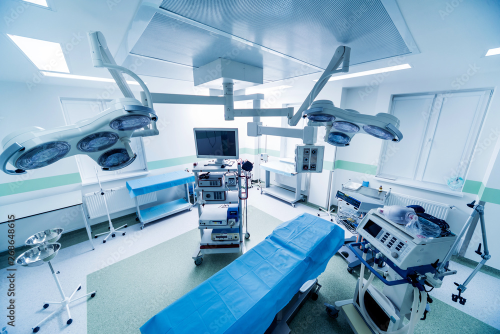 Modern equipment in operating room. Medical devices for neurosurgery. Modern equipment in operating room. Medical devices for neurosurgery.