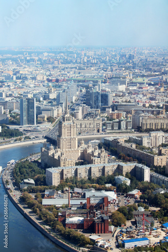 Moscow panorama from the top of a tower in Moscow city business center © nastyakamysheva