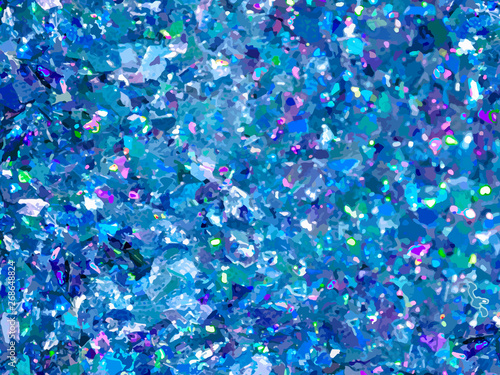 Blue sparkles. Blue glitter background. Elegant abstract background brilliant shimmer. Vector illustration