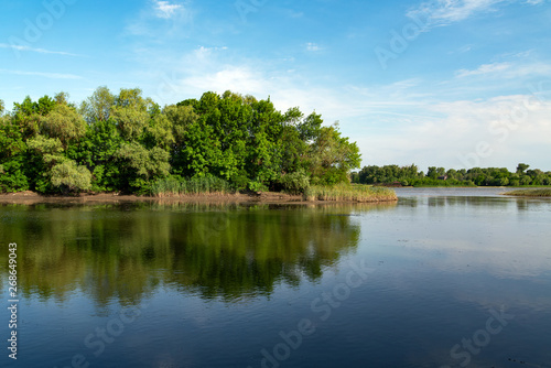 Beautiful island in the summer on the river Don