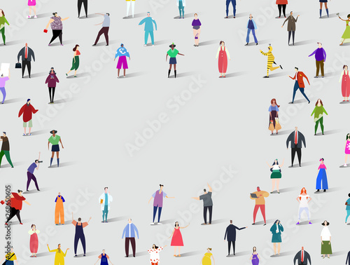 Vászonkép Background made of lots of people, different professions, age group and backgrounds