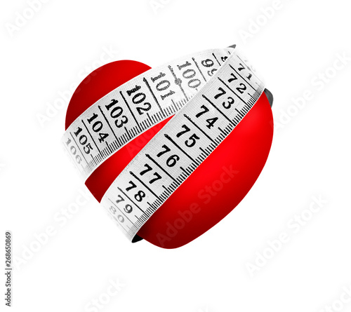 Massband um Herz isoliert