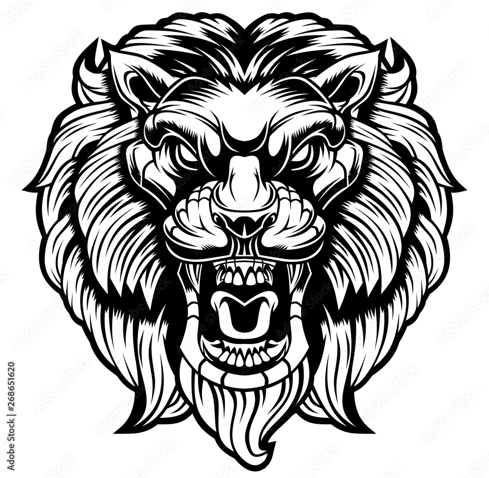 Obraz premium Angry lion head.