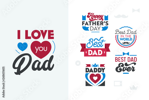 Happy Fathers Day Typography Set