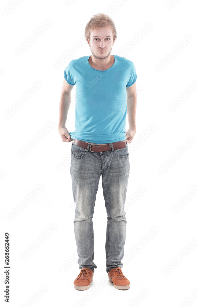 portrait of stylish young man in a t-shirt and jeans portrait of stylish young man in a t-shirt and jeans