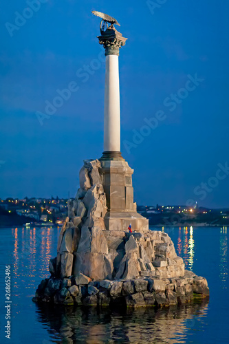 The monument to the sunken ships, the monument in Sevastopol, the architectural symbol of the city, is installed near the seaside Boulevard near Nakhimov square. 