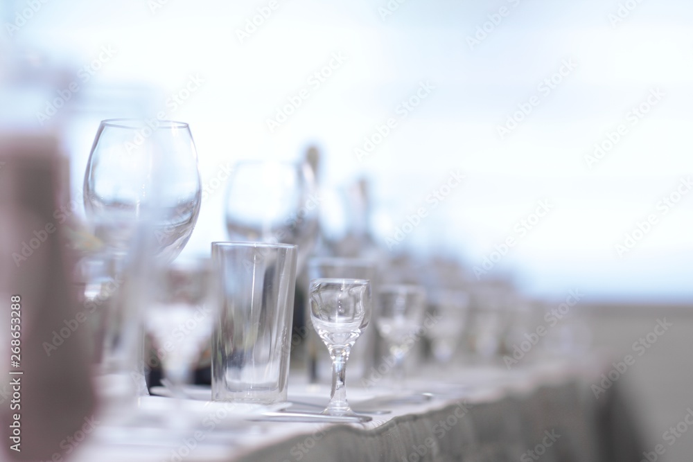 close up.table in the restaurant before the Banquet close up.table in the restaurant before the Banquet