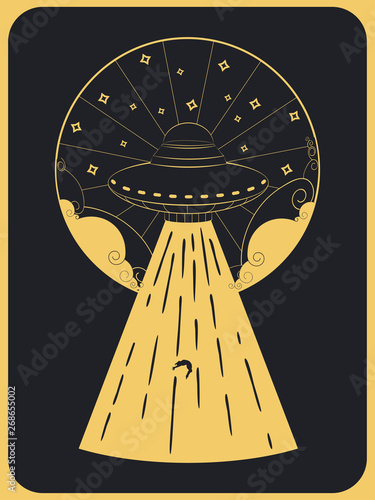 Retro design of flying ufo ship