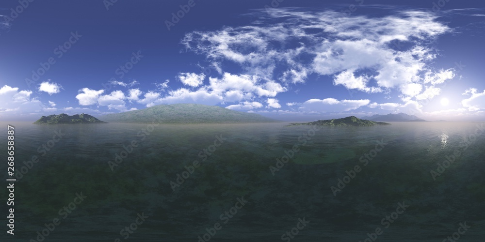 Obraz premium Panorama of landscape. Environment map. HDRI . equidistant projection. Spherical panorama. panorama 360