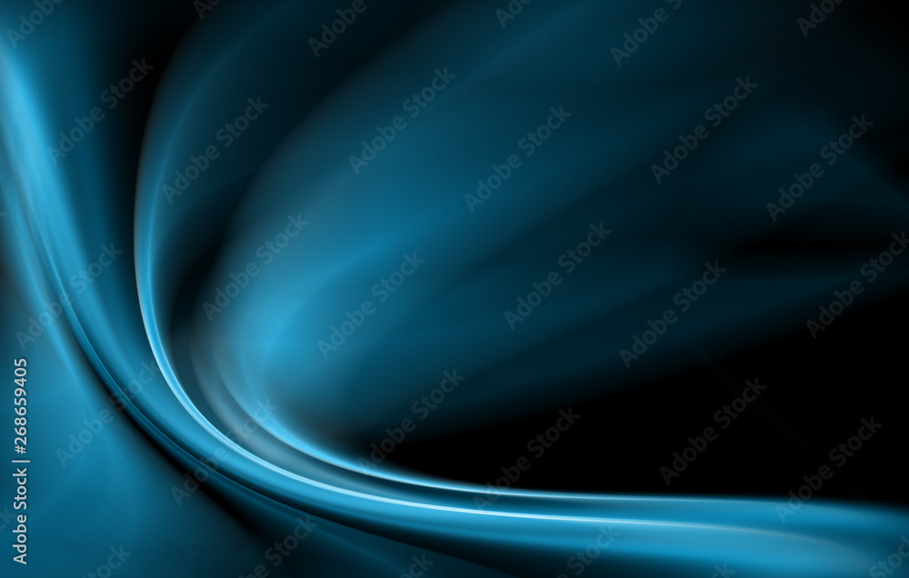Obraz premium Abstract blue background, abstract lines twisting into beautiful bends