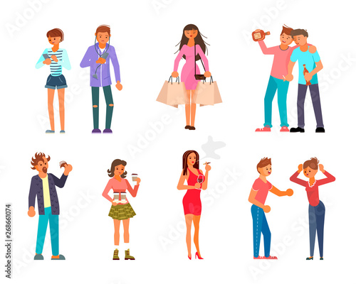 Bad habits Vector set