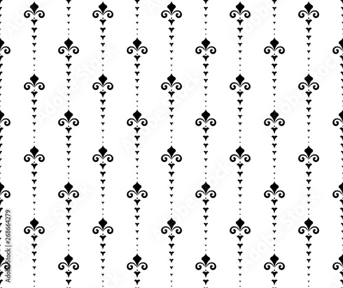 Flower geometric pattern. Seamless vector background. White and black ornament. Ornament for fabric, wallpaper, packaging. Decorative print © ELENA