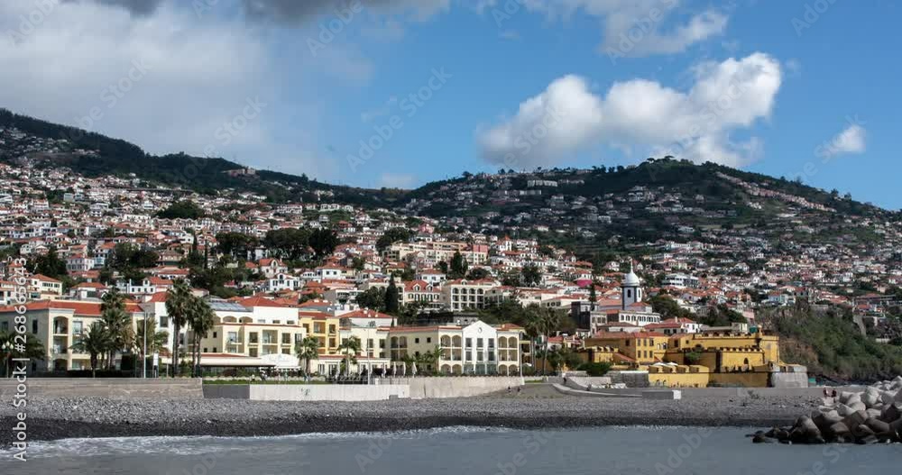 Beautiful timelapse Sao Tiago Fort, Hotel Porto Santa Maria, Funchal, Madeira Island, Portugal Beautiful timelapse Sao Tiago Fort, Hotel Porto Santa Maria, Funchal, Madeira Island, Portugal