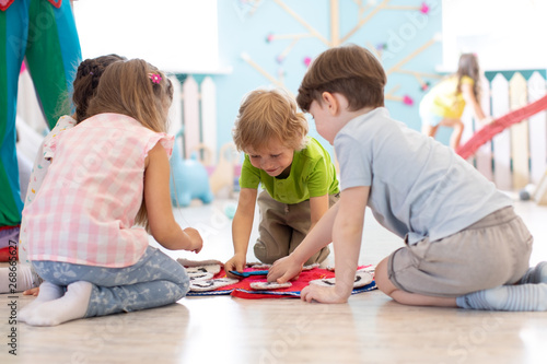 Group of children learning ...