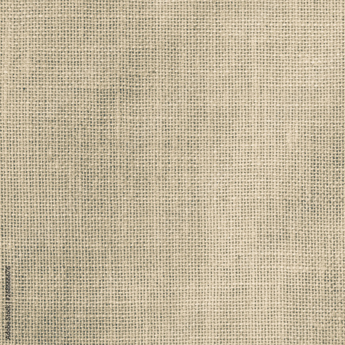 Hessian sackcloth woven texture pattern background in light two-tone sepia brown green color tone