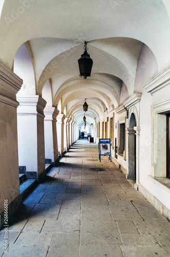 Arches of Great Market Square in Zamo      Poland