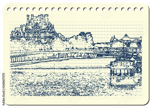 Graphic illustration with decorative architecture 4