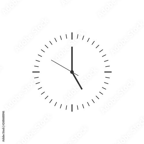 Clock icon isolated. Time icon. Flat design. Vector Illustration