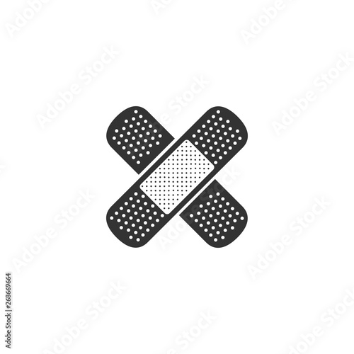 Set Bandage plaster icon isolated. Medical plaster, adhesive bandage, flexible fabric bandage. Flat design. Vector Illustration