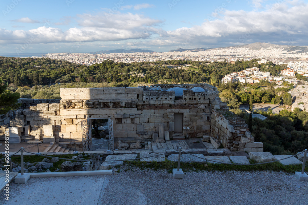 Panoramic view of city of Athens from Acropolis, Attica, Greece