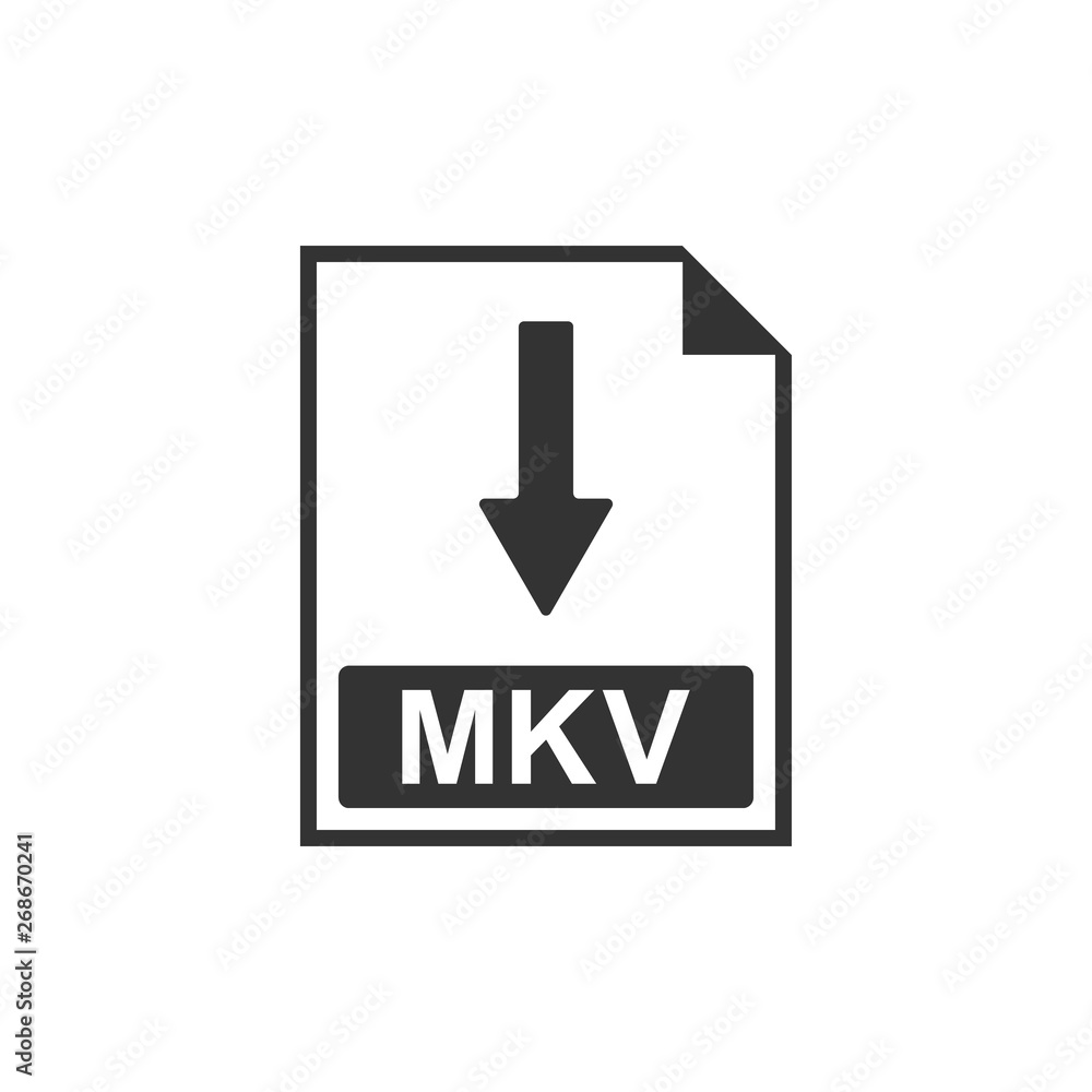 MKV file document icon. Download MKV button icon isolated. Flat design. Vector Illustration MKV file document icon. Download MKV button icon isolated. Flat design. Vector Illustration
