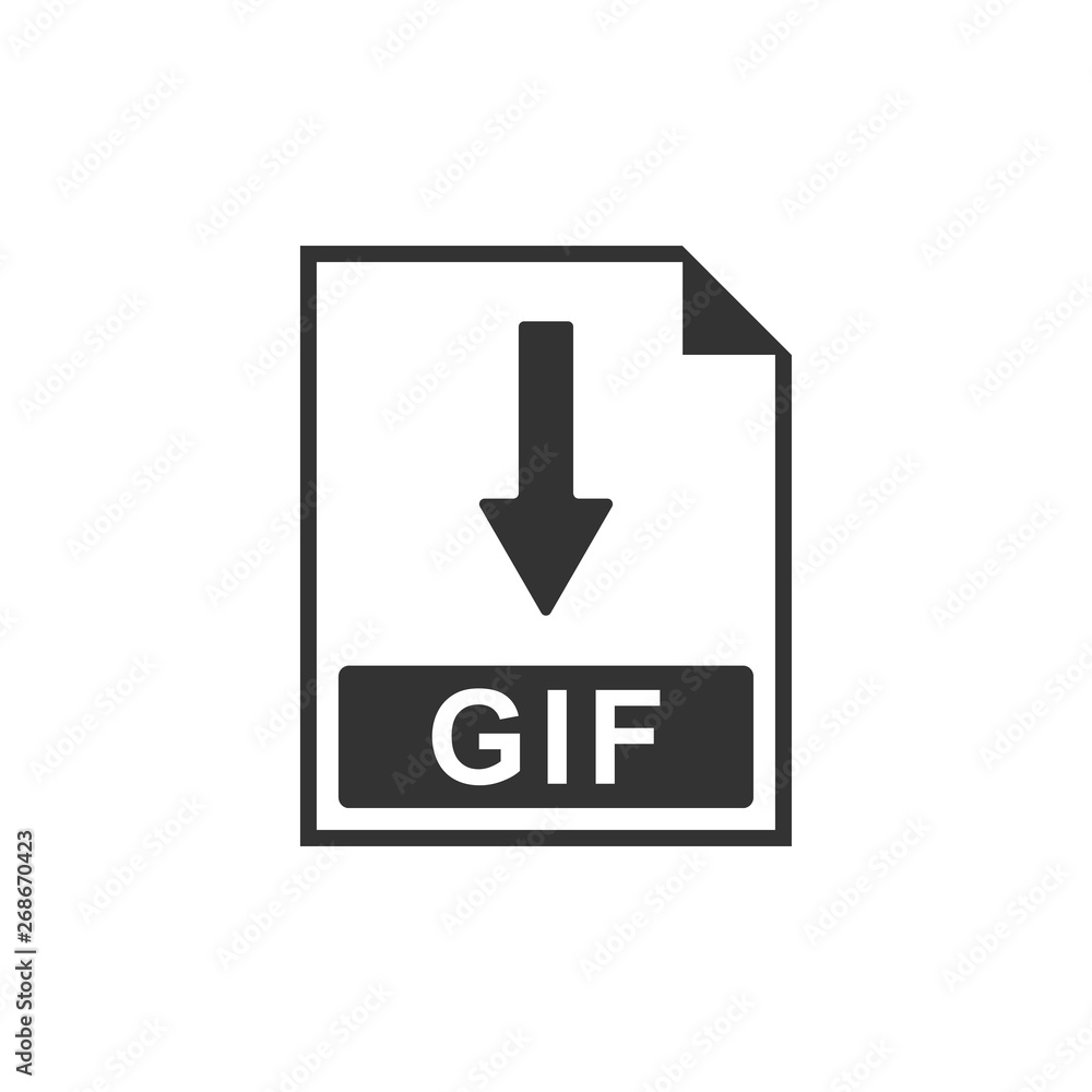 GIF file document icon. Download GIF button icon isolated. Flat design. Vector Illustration GIF file document icon. Download GIF button icon isolated. Flat design. Vector Illustration