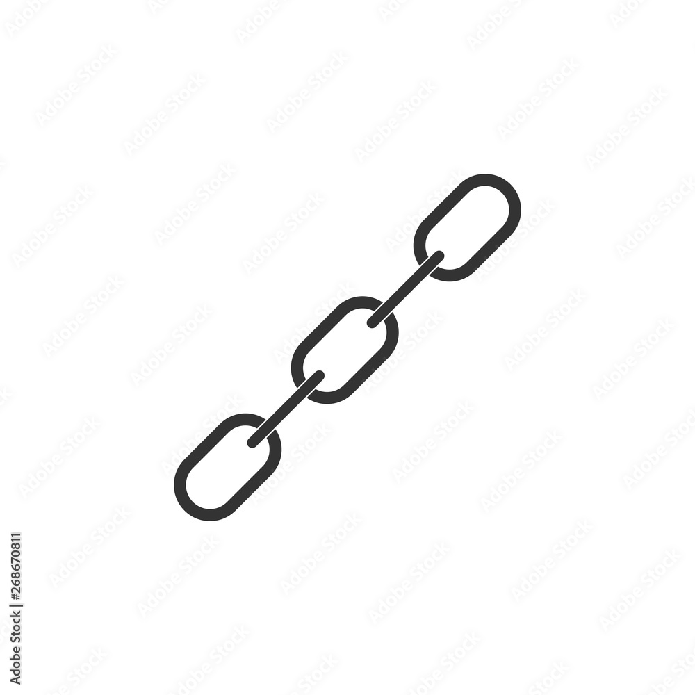 Chain link icon isolated. Link single. Flat design. Vector Illustration Chain link icon isolated. Link single. Flat design. Vector Illustration