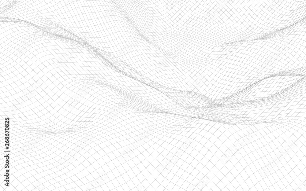 Abstract landscape on a white background. Cyberspace grid. hi tech network. 3d technology illustration. 3D illustration Abstract landscape on a white background. Cyberspace grid. hi tech network. 3d technology illustration. 3D illustration